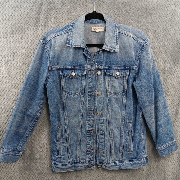 MADEWELL Women's Classic Jean Jacket Denim Size XS Blue Cotton - Picture 1 of 7